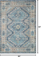 Loloi II Skye Collection SKY-03 Denim/Natural 5'-0" x 7'-6" Area Rug