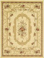 Unique Loom Versailles Collection Traditional Classic Floral Motif Area Rug (9' 0 x 12' 0 Rectangular, Ivory/ Tan)
