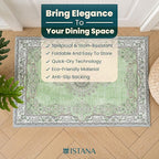 Istana 2x3 Area Rug - Green Boho Rugs for Living Room 2x3 - Foldable Small Rugs for Bedroom - Stain Resistant Washable Rug Non Slip - Eco-Friendly Area Rugs Indoor
