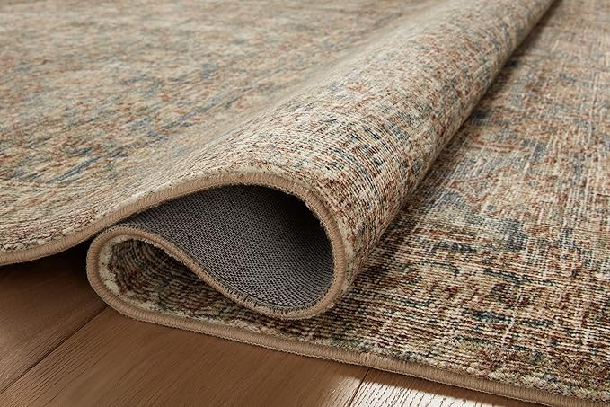Loloi Amber Lewis Morgan Collection MOG-04 Sea/Sage 3'-6" x 5'-6" Accent Rug, Neutral Area Rug for Room Décor, Vintage Rug Inspired, Soft Area Rug for Living Room, Bedroom, Dining Area