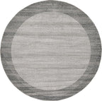 Rugs.com Angelica Collection Rug – 8 Ft Round Light Gray Medium Rug Perfect for Kitchens, Dining Rooms