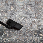 Keen Home Design 6x9 Rug - Machine Washable Area Rug with Non-Slip Backing, Ideal for Living Room, Dining Room, Bedroom - Vintage, Easy Clean, Durable, Low Pile Rug - (6' x 9')