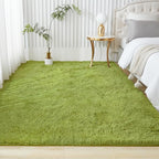 Andency Olive Green Soft Area Rugs for Living Room Bedroom, 3x5 Non-Slip Fluffy Shag Carpet, Indoor Floor Fuzzy Shaggy Living Room Plush Rug for Kids Dorm Nursery Home Decor Aesthetic