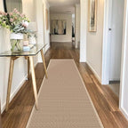 Rubber Runner Rug for Hallways Non Slip, Low Pile Long Laundry Room Mat Hall Jute Rug Runner Carpet Non Skid