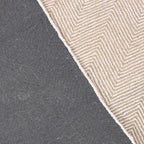 Modern Herringbone Chevron Collection Handcrafted Wool Area Rug - Durable, Zigzag Pattern, for High Traffic, Contemporary Design for Living Room, Bedroom, Dining Room Decor (Sand Beige, 8' round)