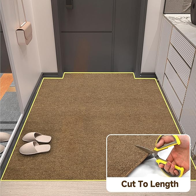 jxgzyy Extra Long Hallway Runner Rug, 3x16 Foot Commercial Carpet Runner, Non-Slip Entrance Floor Mat for Narrow Halls, Stairs, and Entryways, Coffee