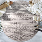 Rugshop Geometric Boho Area Rug for High Traffic Areas– Non-Shedding, Round Rug 6' 6" (6' 6" Diameter) Gray