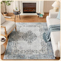 Istana 5x7 Area Rug - Blue Rugs for Living Room 5x7 - Foldable Rugs for Bedroom - Stain Resistant Washable Rug - Eco-Friendly Boho Area Rugs - Easy to Clean Living Room Rug