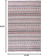 Alfa Rich 5x8 Red Burgundy White Gray Washable Area Rugs for Living Room Bedroom Kitchen Cotton Rug