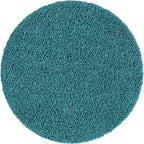 Unique Loom Solid Shag Collection Area Rug (4' 1" Round, Deep Aqua Blue)