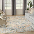 Nourison Home Astra Machine Washable Beige Blue 6'7" x 9' Area Rug - Easy Clean, Non Shedding, Bed Room, Living Room, Dining Room, Kitchen (7' x 9')