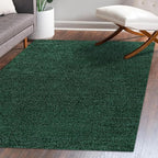 Eyely UES100L-9 Supersoft Haze Solid Low-Pile Indoor Area Rug Casual;Contemporary;Solid;Traditional, Bedroom, Kitchen, Living Room, Easy-Cleaning, Non-Shedding, 9 X 12, Emerald