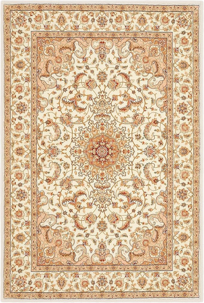 COMSLE Boho Area Rug, 2 x 3 Ft Machine Washable Rugs for Entryway Faux Wool Small Rugs Distressed Throw Rug Non-Slip Floor Carpet for Indoor Bedroom Kitchen Living Room