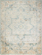 Nourison Home Astra Machine Washable Light Blue 7'10" x 10' Area Rug - Easy Clean, Non Shedding, Bed Room, Living Room, Dining Room, Kitchen (8' x 10')