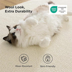 Bedsure 3x5 Faux Wool Area Rugs for Living Room, Machine Washable Carpet, Non-Slip Backing, Pet Friendly Throw Rug for Bedroom Dining Room, Linen