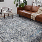Washable Area Rug 8'x10' Boho Design Non-Shedding Non-Slip Easy Care Ideal for High Traffic Areas in Living Room Bedroom Office Coffee Table Kitchen Large Carpet