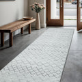 GLN Rugs Contemporary Collection - Machine Washable Area Rug, Contemporary Washable, Non Slip, Low Pile Chenille Rug, Living Room, Bedroom, Kitchen Rug (2'6" x 10' Gray 0166)