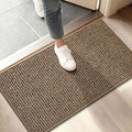 BEQHAUSE Dirt Trapper Door Mat 17" x 30", Non-Slip Doormats (Rolled-Up NO Creases) Washable Entryway Rug, Dirt Resist and Absorbent Welcome Mat, Low Profile Floor Mats for Front Back Door, Beige