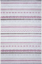 Alfa Rich 5x8 Mauve Off White Washable Area Rugs for Living Room Bedroom Kitchen Decor Cotton Rug