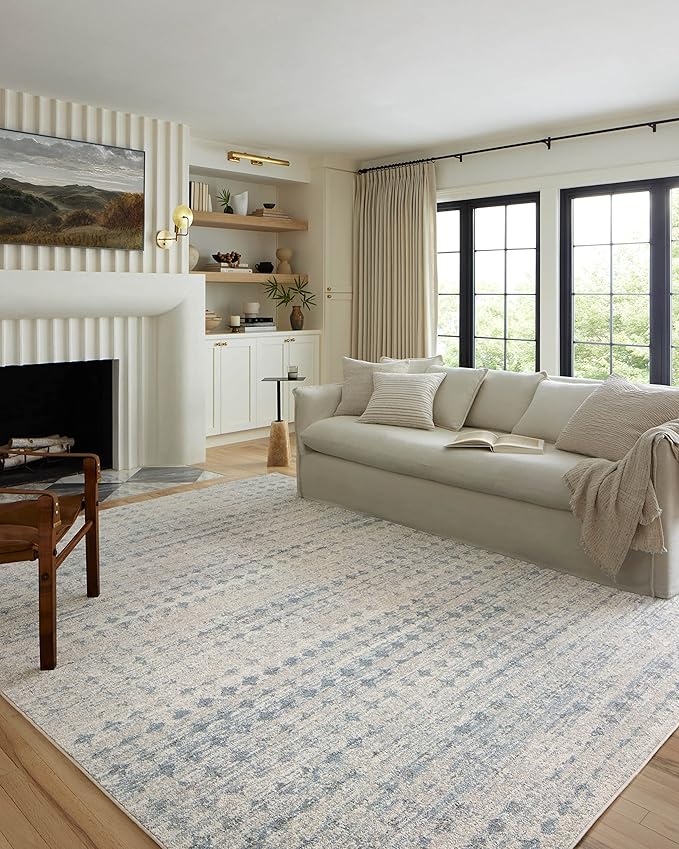 Loloi Kamala Collection KAM-04 Sky/Dove 2'-7" x 8'-0" Runner Rug