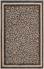 Alfa Rich 4x6 Leopard Beige Black Washable Area Rugs for Living Room Bedroom Kitchen Cotton Rug