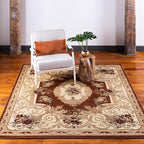 Rugs.com Chateau Collection Rug – 6 Ft Square Brick Red Medium Rug Perfect for Living Rooms, Kitchens, Entryways