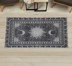 Ambesonne Sun and Moon Decorative Rug, Bohemian Artwork Design of Crescent Solar Ornament Esoteric Stars Ornaments, Quality Carpet for Bedroom Dorm and Living Room, 2' x 5', Dark Taupe