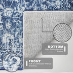 KILOCOCO Hallway Runner 3x8 Rug Runner Printed Vintage Floral Washable Kitchen Runners Non-Slip Rubber Backed Runners for Hallways Laundry Room Distressed Boho Rugs for Entryway Bedroom, Blue