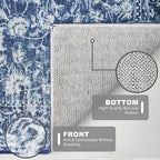 KILOCOCO Runner for Hallway 2.6x14 Runner Rug Printed Vintage Floral Washable Rug Kitchen Runners Soft Non-Slip Low Pile Hallway Runners Laundry Room Distressed Boho Rugs, Blue