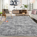 RUGSREAL 6x9 Large Bedroom Area Rug Soft Modern Area Rug for Living Room Non-Slip Stain Resistant Abstract Throw Floor Carpet Contemporary Rug Solid Color Rug for Dining Room Office, Ivory/Grey