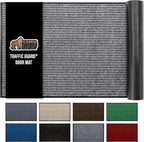 GORILLA GRIP Waterproof Traffic Guard Door Mat, 59x24, Heavy Duty Entryway Mats, Strong Rubber Back Commercial Rugs for Office Hallway, Garage Floor and Home, Low Profile Carpet Runner, Light Gray