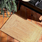 KEMA Handwoven Rectangular Jute Braided Rug 2'x3 ft' – Natural Reversible Farmhouse Boho Rug for Entryway, Kitchen, Living Room & Indoor Outdoor Use