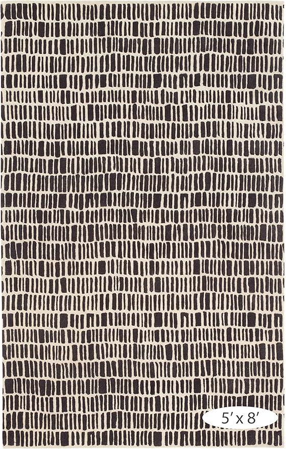 Dash and Albert Roark Wool Area Rug - 8.5 X 11.5 Charcoal Geometric Hand Tufted Accent Rug - Durable, High Traffic Areas Hallway, Living Room, Stairs - Premium Luxury Hotel Quality Soft Breathable