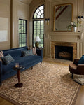 Loloi Chris Loves Julia Rue Collection RUE-03 Bark/Mocha 8'-6" x 11'-6" Area Rug Jute Neutral Floral Living Room Bedroom Rug