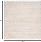 SAFAVIEH Marrakesh Collection Area Rug - 3' Square, Beige, Moroccan Boho Tribal Tassel Design, Non-Shedding & Easy Care, Ideal for High Traffic Areas in Living Room, Bedroom (MRK517C)
