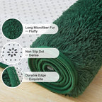 Andency Emerald Green Area Rugs 9x12 for Living Room Home Decor, Large Shaggy Bedroom Carpet, Non-Slip Big Shag Indoor Thick Soft Fluffy Furry Fur Area Rugs for Kids Dorm Nursery Aesthetic