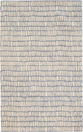 Dash and Albert Roark Pewter Blue Hand Tufted Wool Rug, 3 X 5 Feet, Blue/Ivory Geometric Pattern - Premium Luxury Hotel Quality Soft Breathable Hypoallergenic Machine Washable Easy Care All Season