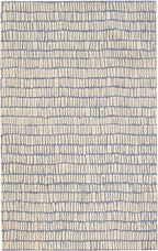 Dash and Albert Roark Pewter Blue Hand Tufted Wool Rug, Runner-2.5 X 8 Feet, Blue/Ivory Geometric Pattern - Premium Luxury Hotel Quality Soft Breathable Hypoallergenic Machine Washable Easy Care