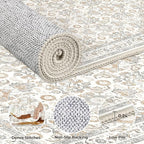 WITSHOCK Living Room Area Rugs 10x13: Soft Non-Slip Backing Washable Rugs Vintage Large Carpet for Bedroom Office Dining Room Kitchen Stain Resistant Home Decor Rug