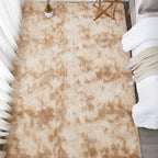 Andency Area Rugs 9x12 for Living Room Home Decor, Large Shaggy Bedroom Carpet, Non-Slip Big Shag Indoor Thick Soft Fluffy Furry Fur Area Rugs for Kids Dorm Nursery Aesthetic, Tie-Dyed Beige