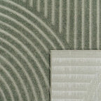 Paco Home Modern Area Rug with Curved Bow Pattern – Minimalist Design in Green, Size: 2'8" x 4'11"