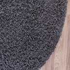 Unique Loom Solid Shag Collection Area Rug (6' 1" Round, Graphite Gray)