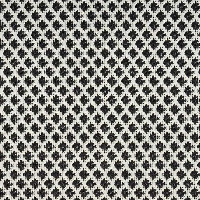Nourison Home Courtyard Black White 3' x 5' Area Rug - Easy Clean, Non Shedding, Bed Room, Living Room, Dining Room, Kitchen (3' x 5')