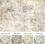 4x6 Rug Washable Area Rugs: Abstract Modern Soft Stain Resistant Indoor Floor Accent Non Slip Carpet for Living Room Entryway Kitchen Bedroom Nursery Office Bedside Home House Decor- Gray Gold