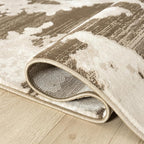 Abani Terra Area Rug for Living Room, Bedroom - Abstract Pattern - Brown Cream - 9' x 12' - Durable & Easy to Clean