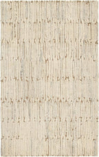Dash & Albert Malone Oatmeal Hand Tufted Wool Rug, 6 X 9 Feet, Neutral Graphic Pattern - Premium Luxury Hotel Quality Soft Breathable Hypoallergenic Machine Washable Easy Care All Season