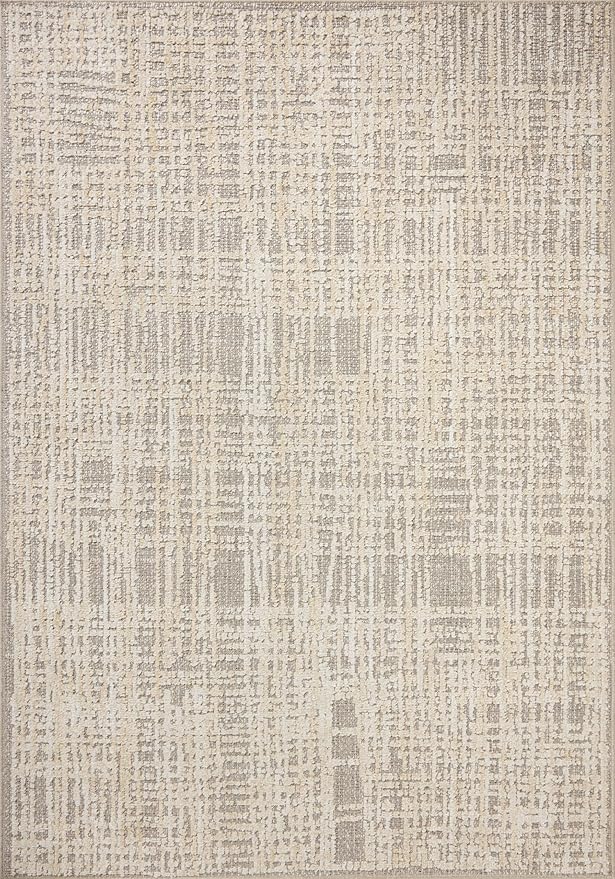Loloi Amber Lewis Bexley Collection BEX-07 Natural/Dove 9' x 13' Area Rug Neutral, Textured, Living, Bedroom, Dining, Carpet