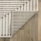 Rugshop Beige and Brown Geometric Area Rug – Soft Abstract Line Pattern Carpet for Living Room, Bedroom, or Office – Contemporary Neutral Decor Accent 5' x 7' Beige
