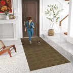 jxgzyy Door Mat, 3'11" x 2'8" Non Slip Carpet Runner, Dirt Trapper Indoor/Outdoor Floor Mats for Patio, Front Door, Garage, Front Back Door, Entryway, Waterproof, Brown