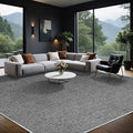 LBRO2M Easy Jute Solid Area Rug 8X10 Washable Rugs for Living Room Bedroom Natural Jute Indoor Outdoor Carpet Durable, Solid Non Shedding Eco Friendly (8X10 Black Gray)